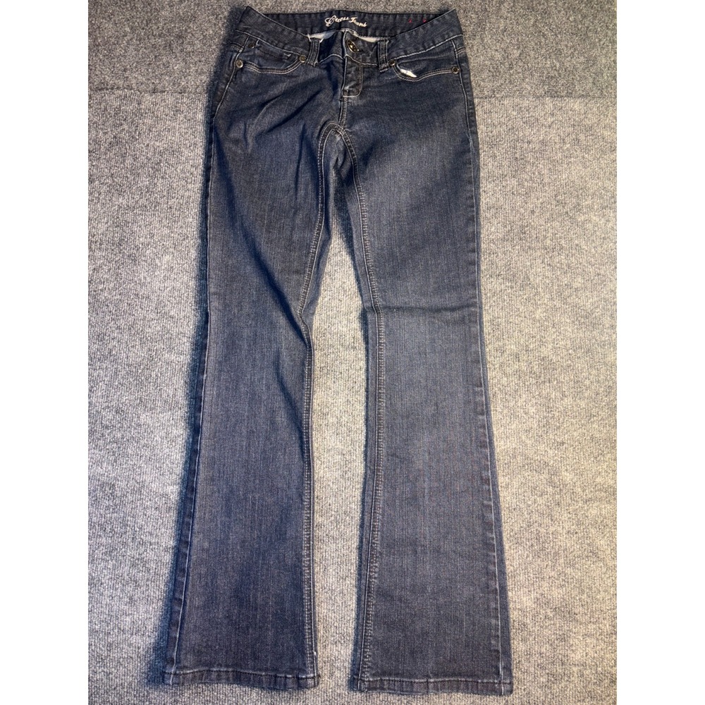 GUESS Jeans Womens 27 Blue Denim Studded Low Rise Bootcut Leg Dark Wash Stretch - Picture 3 of 14